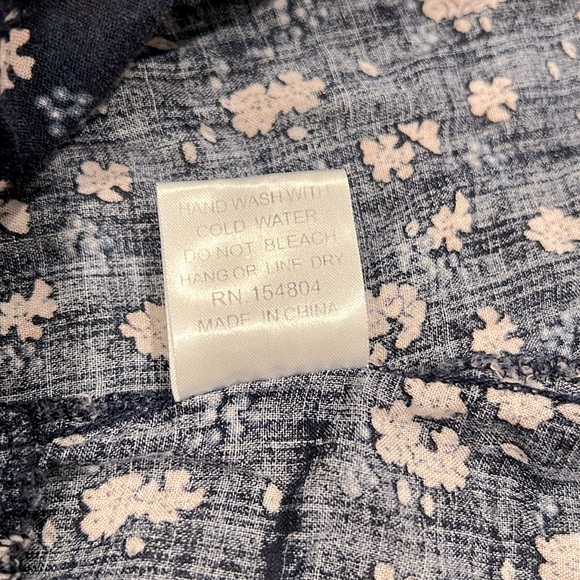 Flattering Cute Navy Blue with Floral Print and Spaghetti Adjustable Straps - Picture 7 of 8